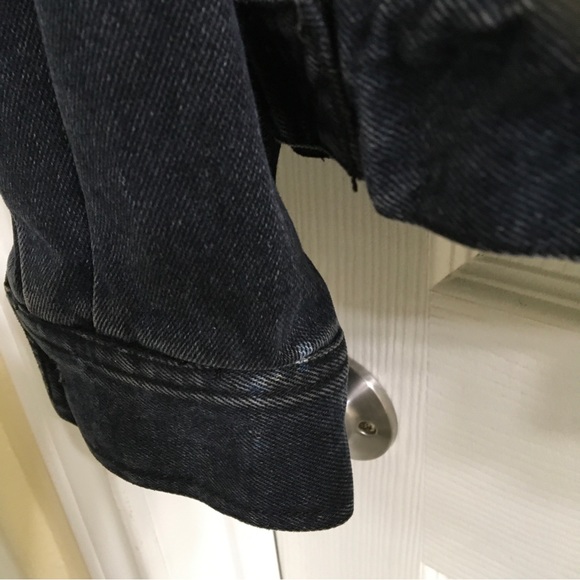 Calvin Klein Black Vintage Distressed Jean Jacket size Med - Picture 3 of 7